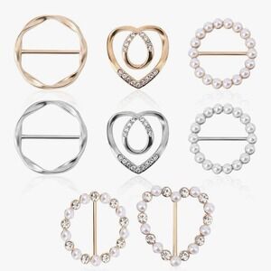 8-Pack Cute Scarf Ring, Premium Shirt Tie Clips for Women Clothing accessories,